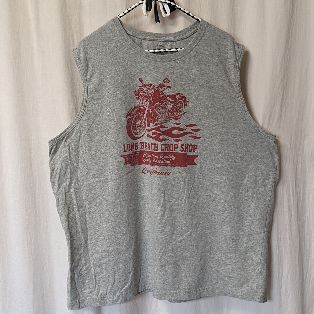 George Graphic Muscle Tee "Long Beach Chop Shop" Biker Tee